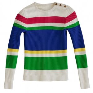 Vintage Ralph Lauren Ribbed Colorblock Stripe Sweater – Size S/XS